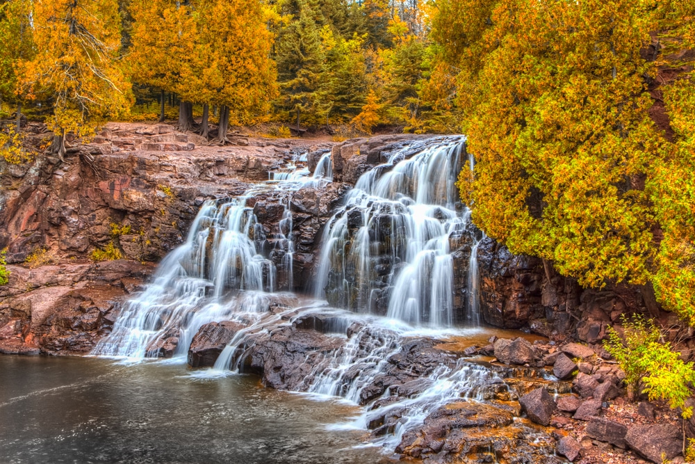 Waterfalls near Duluth MN, photo of Gooseberry Falls