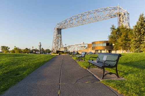 Duluth Canal Park with Lakewalk and Aerial Lift Bridge