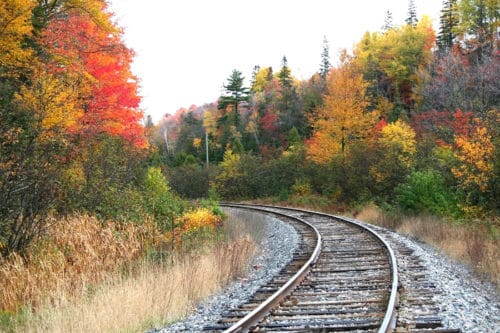 Fall Foliage along Train Tracks