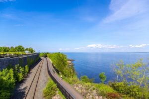 summer on The Lakewalk In Duluth