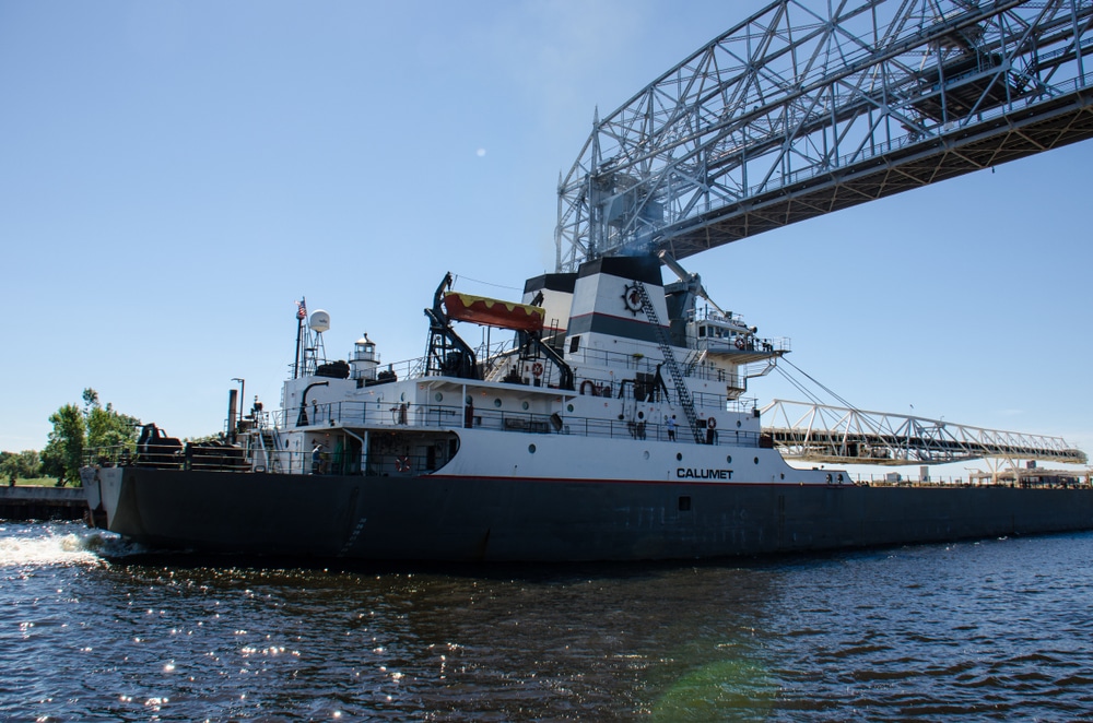 shipwatching from our bed and breakfast in Duluth MN 