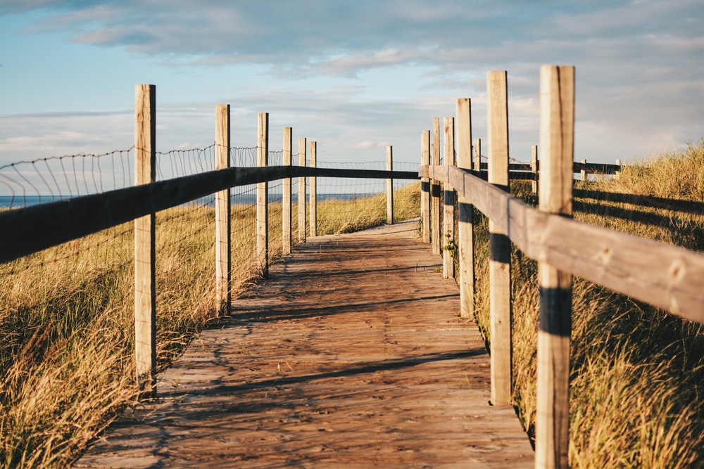 Photo of the hiking trail at Park Point in Duluth down the street from our Duluth Bed and Breakfast 